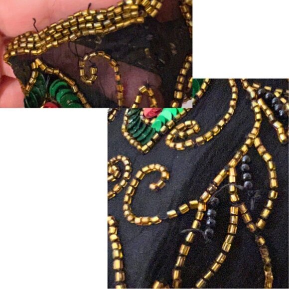 VINTAGE Stenay Beaded Sheer Sleeve Blouse Size S - Picture 12 of 16